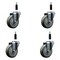 Service Caster 4'' Gray Poly Wheel Swivel 7/8'' Expanding Stem Caster Set, 4PK SCC-EX20S414-PPUB-78-4 - alternate 1